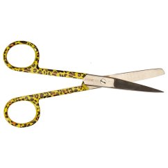 Nožnice rovné hrotato-tupé 14 cm - leopard