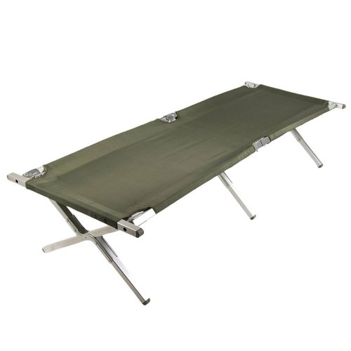Összecsukható tábori ágy (US típus), megerősített acélvázzal, 200 kg teherbírással