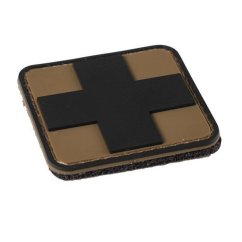 Felvarró folt Velcro 3D Medic Cross FEKETE/ COYOTE 5 cm
