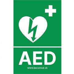 AED samolepka 9,5 cm x 15 cm