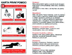Karta prvej pomoci - plastová tabuľka 18x15 cm
