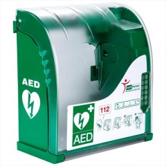 AIVIA 210 OUTDOOR - AED skrinka s alarmom, kódová AED skrinka s alarmom, kódovým zámkom, vyhrievaním, trafom a vyhrievaním AIVIA 210 OUTDOOR