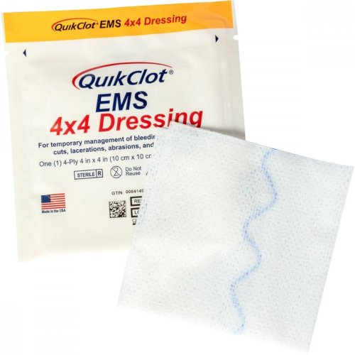 QuikClot EMS 4x4Dressing - hemostatické krytie