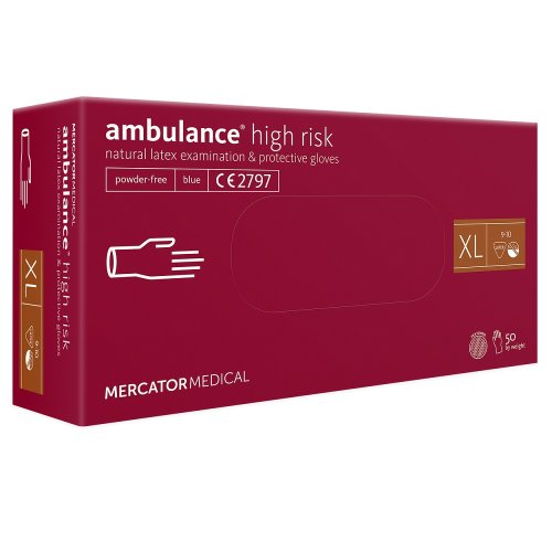AMBULANCE High Risk - hosszabitott gumikesztyű 50 db