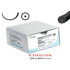 Ethicon PERMA - HAND 3-0, 75 cm čierny s ihlou - 1 ks (šicí materiál)