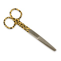 Egyenes, hegyes-tompa olló 14 cm - leopárd