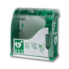 AIVIA 210 OUTDOOR - AED skrinka s alarmom, kódová AED skrinka s alarmom, kódovým zámkom, vyhrievaním, trafom a vyhrievaním AIVIA 210 OUTDOOR