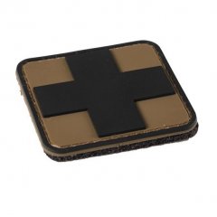 Nášivka  Velcro 3D Medic Cross BLACK/COYOTE 5 cm