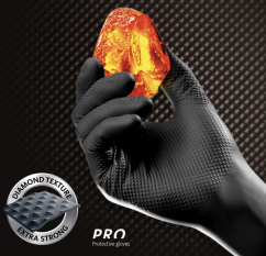 MERCATOR GoGrip Black - nitril erősítésű kesztyű