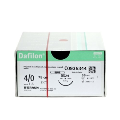 Dafilon modrý s ihlou - šijací materiál 1 ks