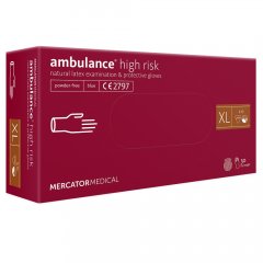 AMBULANCE High Risk - predĺžené latexové rukavice 50 ks