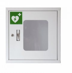 Skrinka na defibrilátor (AED) s alarmom na kľúč