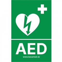 AED samolepka 9,5 cm x 15 cm