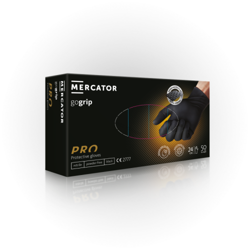 MERCATOR GoGrip Black - nitril erősítésű kesztyű