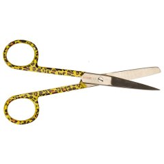 Egyenes, hegyes-tompa olló 14 cm - leopárd